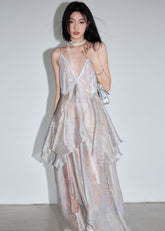 Luminous Jellyfish Irregular Suspender Skirt